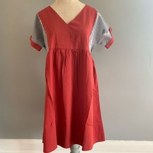 THML Cotton Tunic  Blouse w/ Bird Print Details